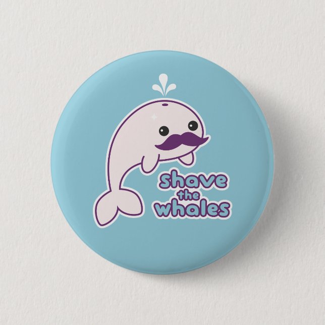 Badge Rond 5 Cm Rasez les baleines (Devant)