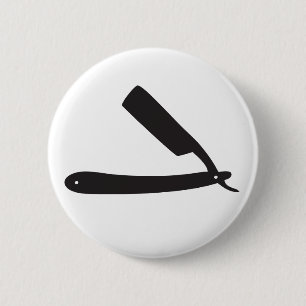 Badge Rond 5 Cm rasoir de raseur-coiffeur