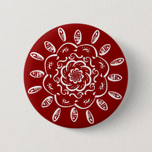 Badge Rond 5 Cm Raspberry Mandala