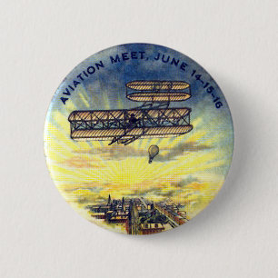 Badge Rond 5 Cm Rassemblement d'aviation - bouton