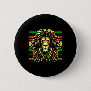 Badge Rond 5 Cm Rasta Raggae Jamaïque Lion Of Judah