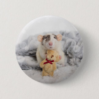 Badge Rond 5 Cm Rat avec le bouton Teddy Bear