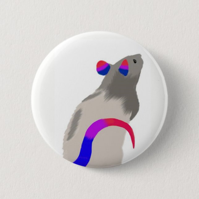 Badge Rond 5 Cm Rat bisexuel (Devant)