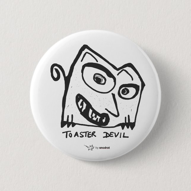 Badge Rond 5 Cm Rat de Snod : Diable de grille-pain (Devant)