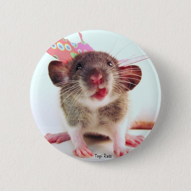 Badge Rond 5 Cm Rat idiot de Flutterby (Devant)