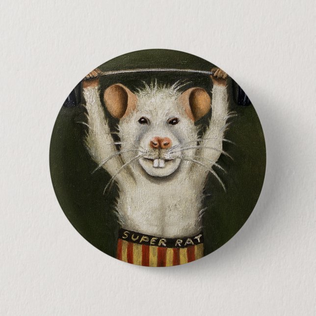 Badge Rond 5 Cm Rat superbe (Devant)