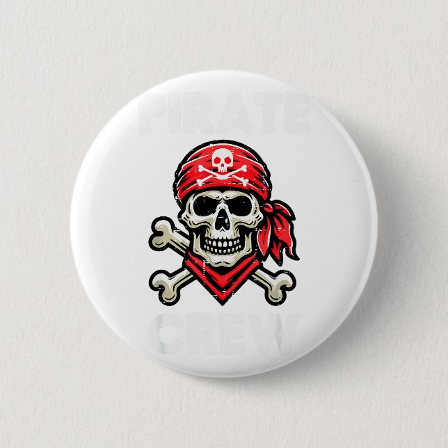 Badge Rond 5 Cm Rate Crew Skull Crossbones Funny Matching Men Wome (Devant)