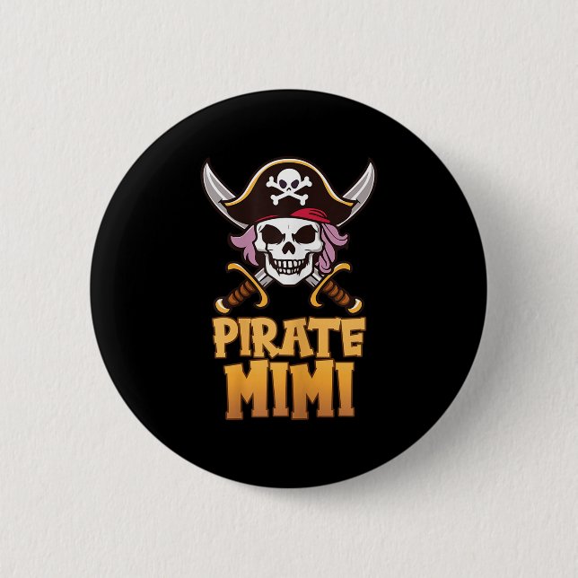 Badge Rond 5 Cm Rate Mimi Funny Captain Matching Grandma Halloween (Devant)