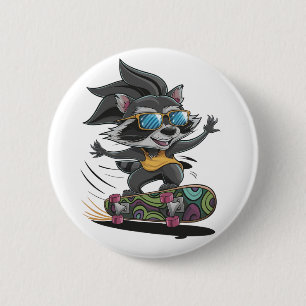 Badge Rond 5 Cm Raton laveur