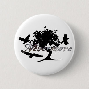 Badge Rond 5 Cm Raven d'Edgar Allen Poe