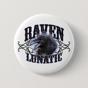 Badge Rond 5 Cm Raven fou