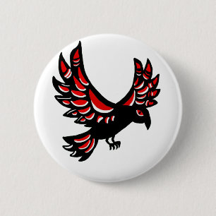 Badge Rond 5 Cm Raven indigène