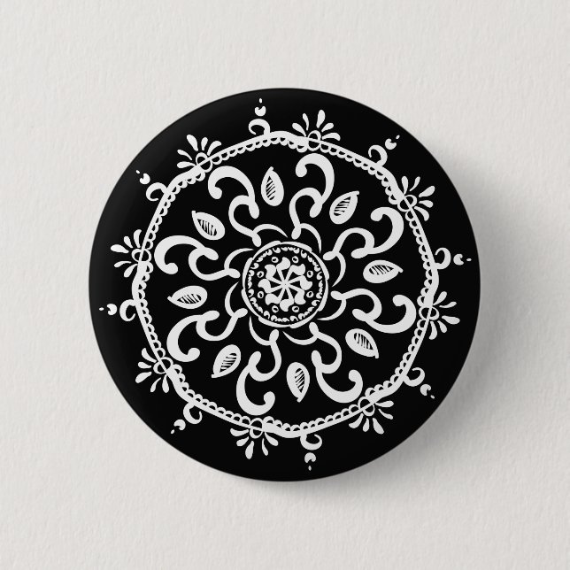 Badge Rond 5 Cm Raven Mandala (Devant)