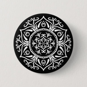 Badge Rond 5 Cm Raven Mandala