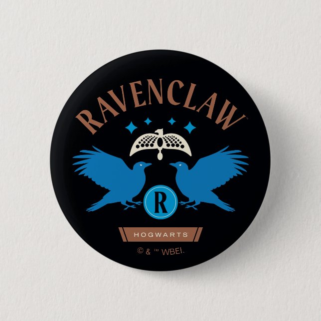 Badge Rond 5 Cm RAVENCLAW™ Maison double aigle Diadem Graphique (Devant)
