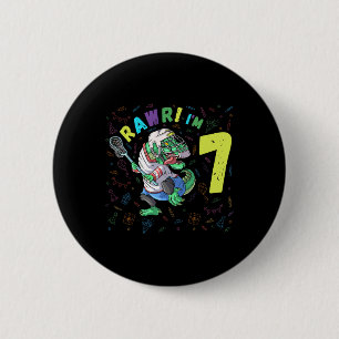 Badge Rond 5 Cm Rawr je suis âgé de 7 ans Anniversaire d'un garçon