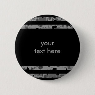 Badge Rond 5 Cm Rayé sale noir et gris