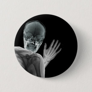 Badge Rond 5 Cm Rayon X drôle Photobomb