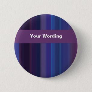 Badge Rond 5 Cm Rayures bleues pourpres à la mode -