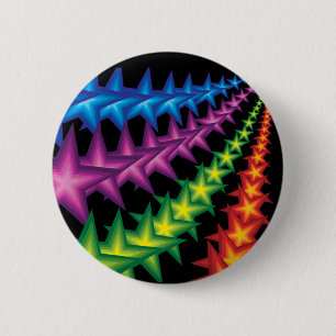 Badge Rond 5 Cm rayures étoiles vives