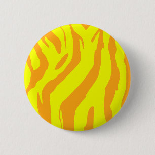 Badge Rond 5 Cm Rayures jaunes