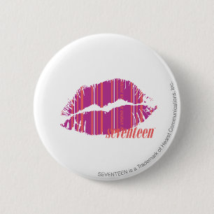 Badge Rond 5 Cm Rayures minces pourpres