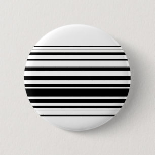 Badge Rond 5 Cm Rayures noires et blanches modernes