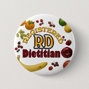 BADGE ROND 5 CM RD FRUITÉS - DIÉTÉTICIEN ENREGISTRÉ