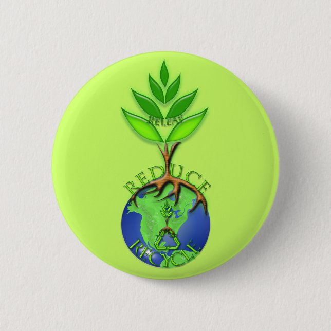 Badge Rond 5 Cm Reaf Reduce Recycle (Devant)