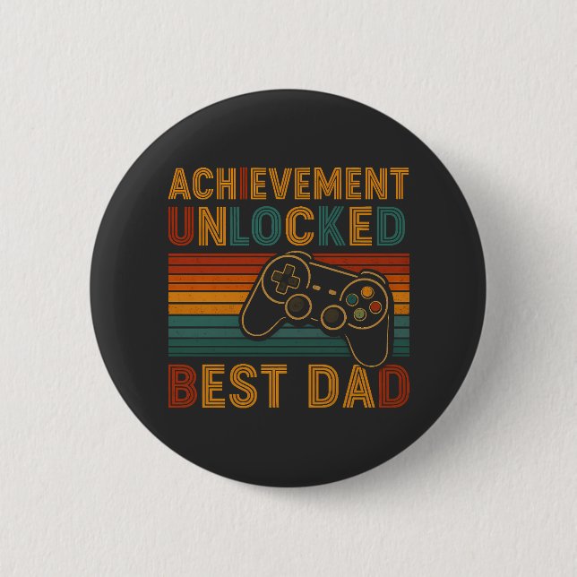 Badge Rond 5 Cm Réalisation déverrouillée meilleur papa (Devant)