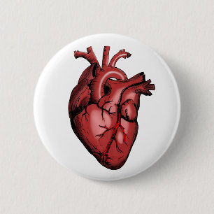 Badge Rond 5 Cm Realistic Anatomical Heart Image