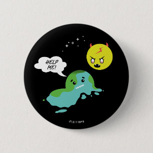 Badge Rond 5 Cm Réchauffement climatique