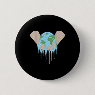 Badge Rond 5 Cm Réchauffement climatique du changement climatique 