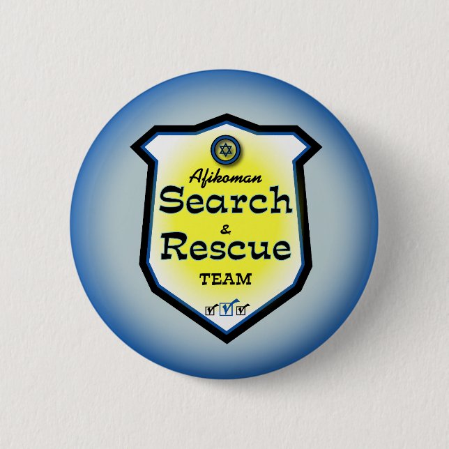 Badge Rond 5 Cm Recherche et équipe de secours d'Afikoman (Devant)