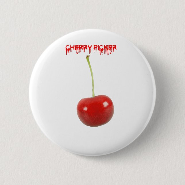 Badge Rond 5 Cm Récolteuse de cerise (Devant)