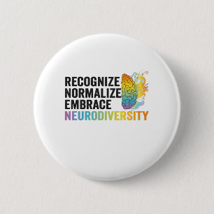 Badge Rond 5 Cm Reconnaître normaliser intégrer la neurodiversité 