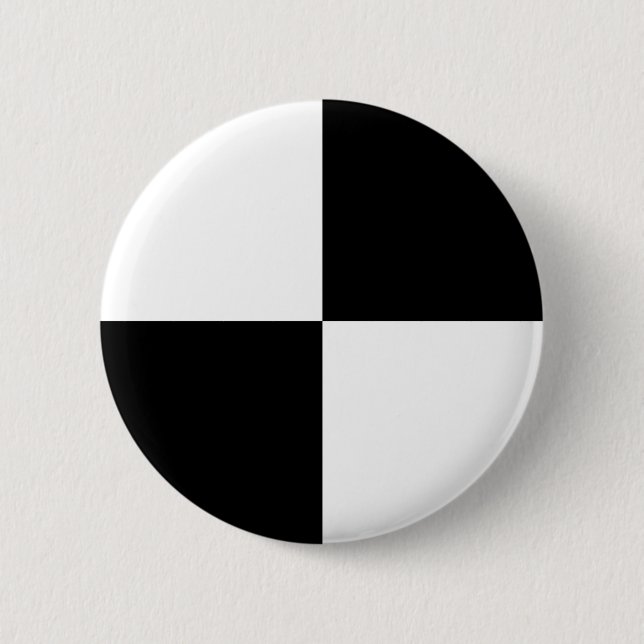 Badge Rond 5 Cm Rectangles noirs et blancs (Devant)