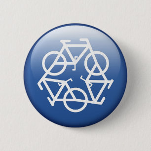 Badge Rond 5 Cm recycle bouton bleu par Petr Kratochvil