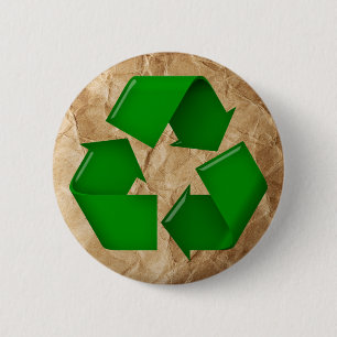 Badge Rond 5 Cm Recycler - Papier grumplé
