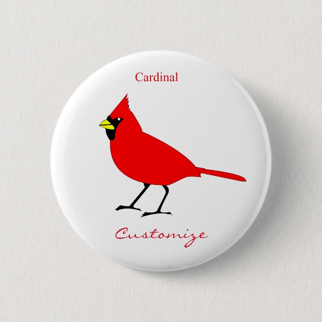 Badge Rond 5 Cm Red Cardinal Bird Thunder_Cove (Devant)