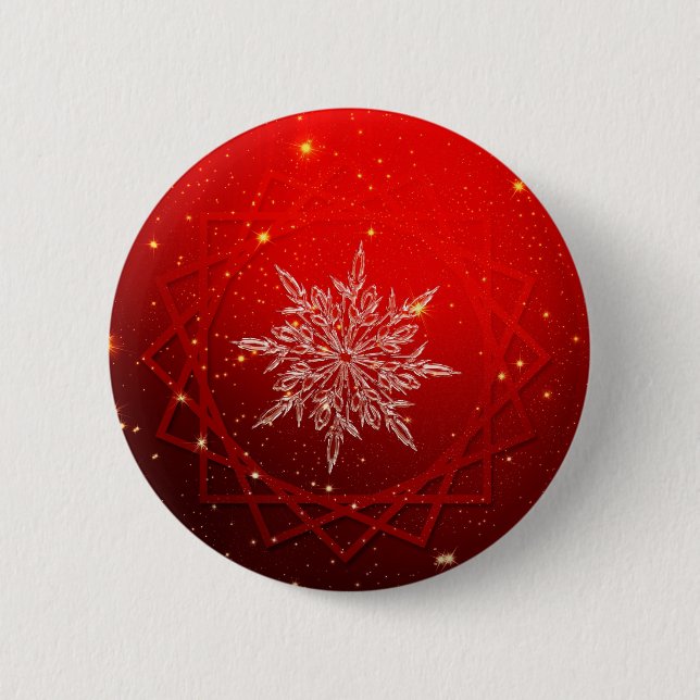Badge Rond 5 Cm Red christmas white snow (Devant)