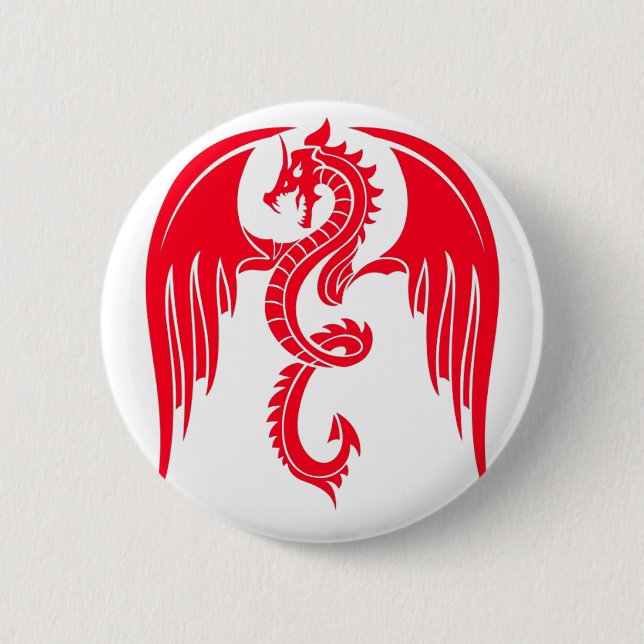 Badge Rond 5 Cm Red Dragaon Dragon Rouge (Devant)