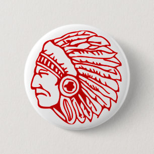 Badge Rond 5 Cm Red Indian