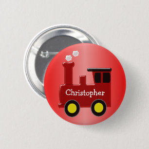 Badge Rond 5 Cm Red Train Ajouter un nom