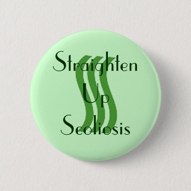 Badge Rond 5 Cm Redressez le bouton de scoliose (Devant)