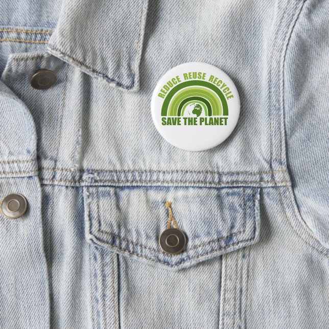 Badge Rond 5 Cm Réduire la réutilisation du recyclage (En situation)