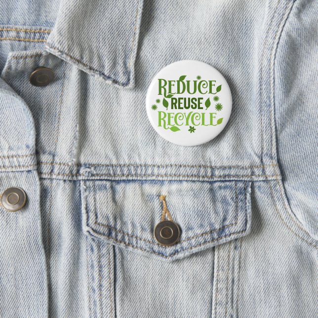 Badge Rond 5 Cm Réduire la réutilisation du recyclage (En situation)