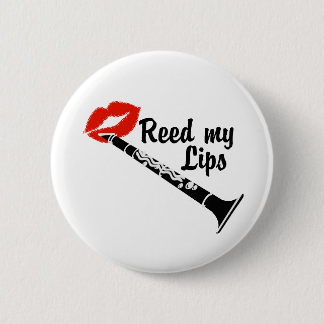 Badge Rond 5 Cm Reed My Lips Clarinet (Devant)