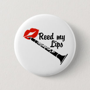 Badge Rond 5 Cm Reed My Lips Clarinet