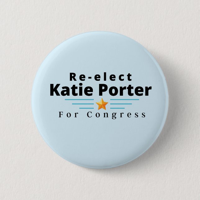 Badge Rond 5 Cm Réélire Katie Porter pour le Congrès ! (Devant)